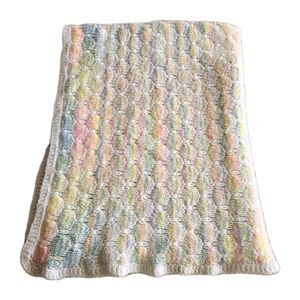 Handmade Crochet Soft Baby Blanket Throw Afghan Rainbow 40x32 Swaddler Mermaid